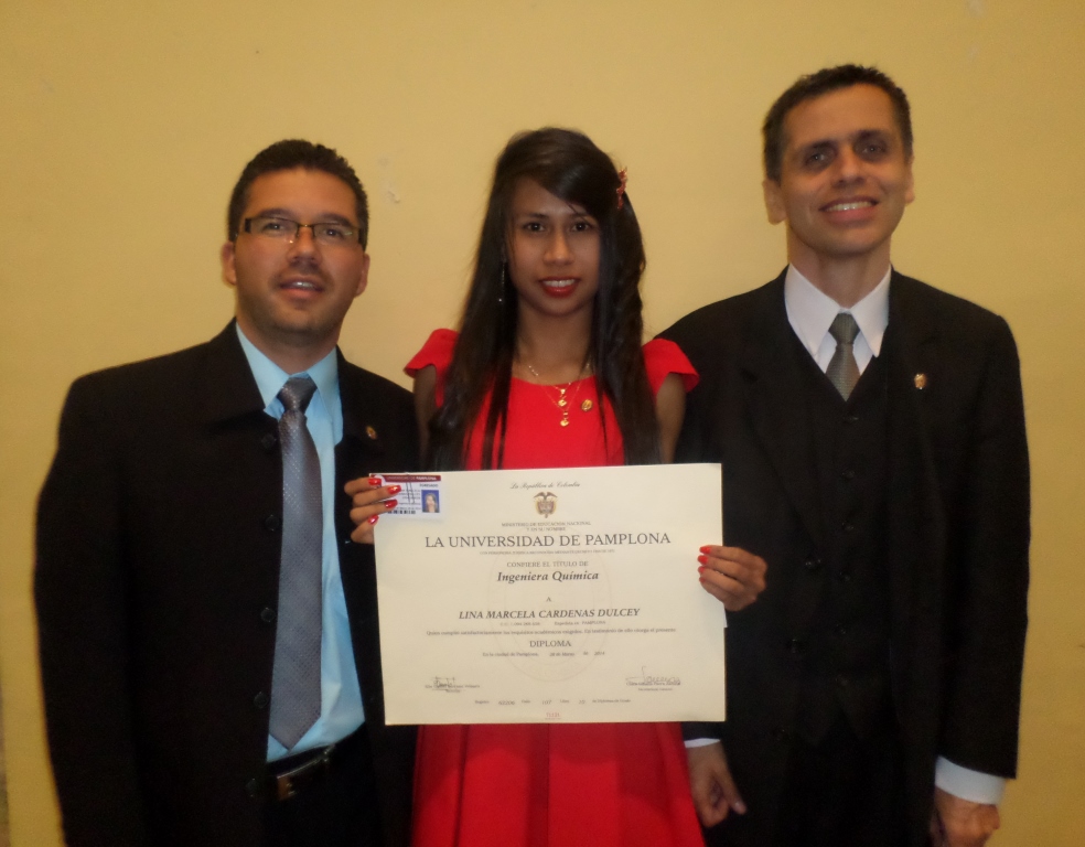 Foto: Lina Marcela C�rdenas Dulcey, primer egresado de la carrera de I.Q., de la U. de Pamplona